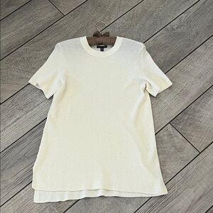 Eileen Fisher Off-White Short Sleeve Tunic Sweater M